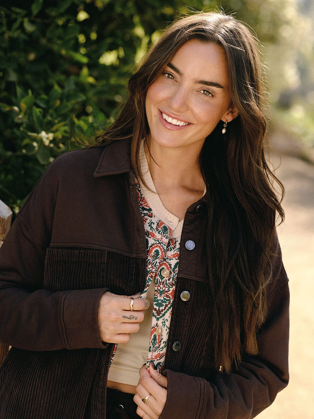 Peggy Terry Corduroy Mix Button-Down