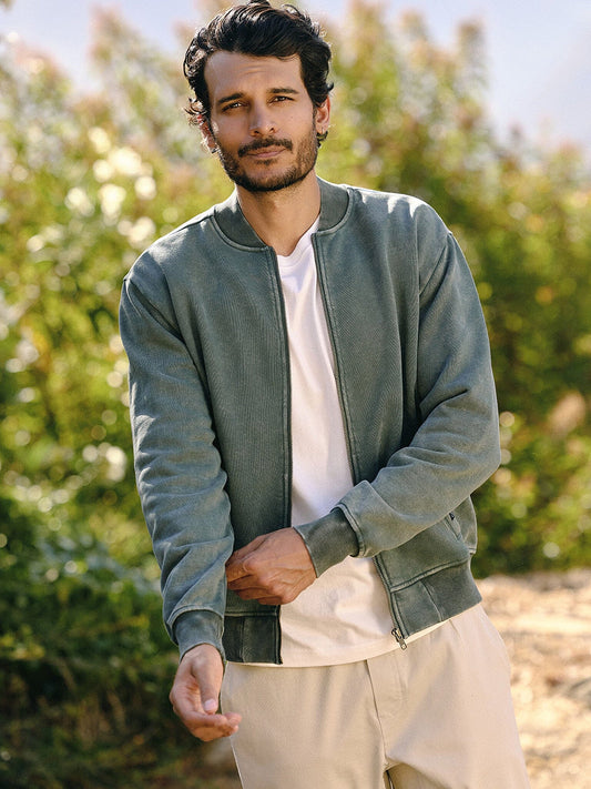 Walter Mineral Wash Heavy Terry Bomber Jacket