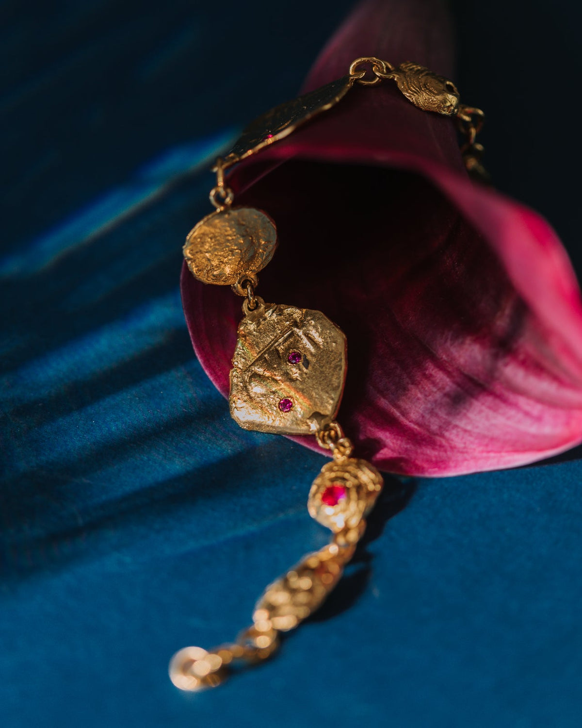 Coin and Limpet Ruby Bracelet