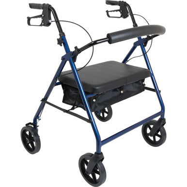 Compass Bariatric Rollator W/ 8 Wheels Blue