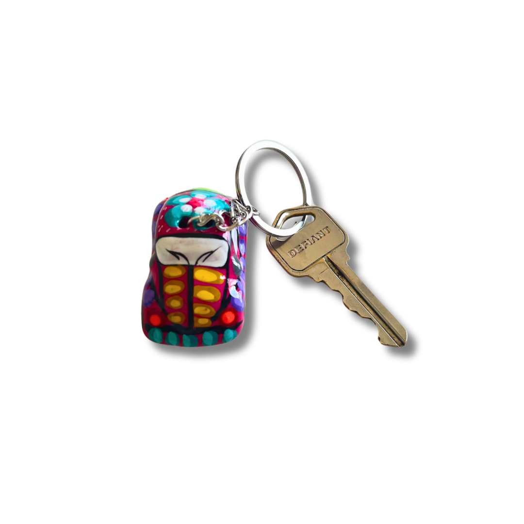 Volkswagen VW Van & Beetle Mexican Hand painted Clay Keychain - Mexico - Osadia Concept Store