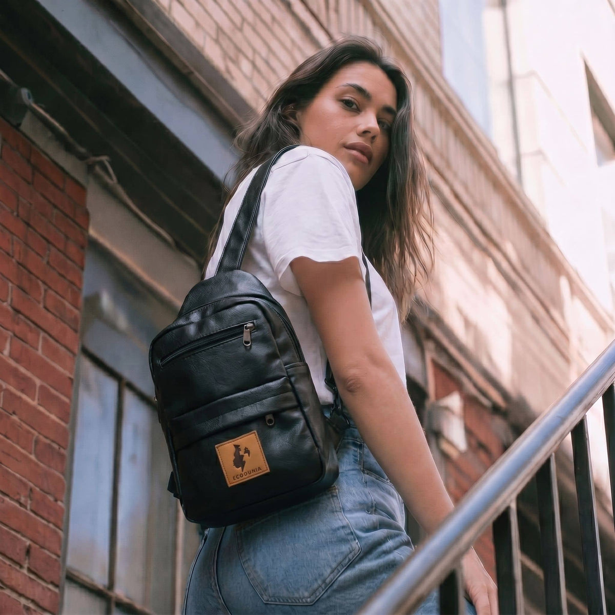 Vegan Leather Crossbody Bag for Women | Umoja Large Sling Bag for Men
