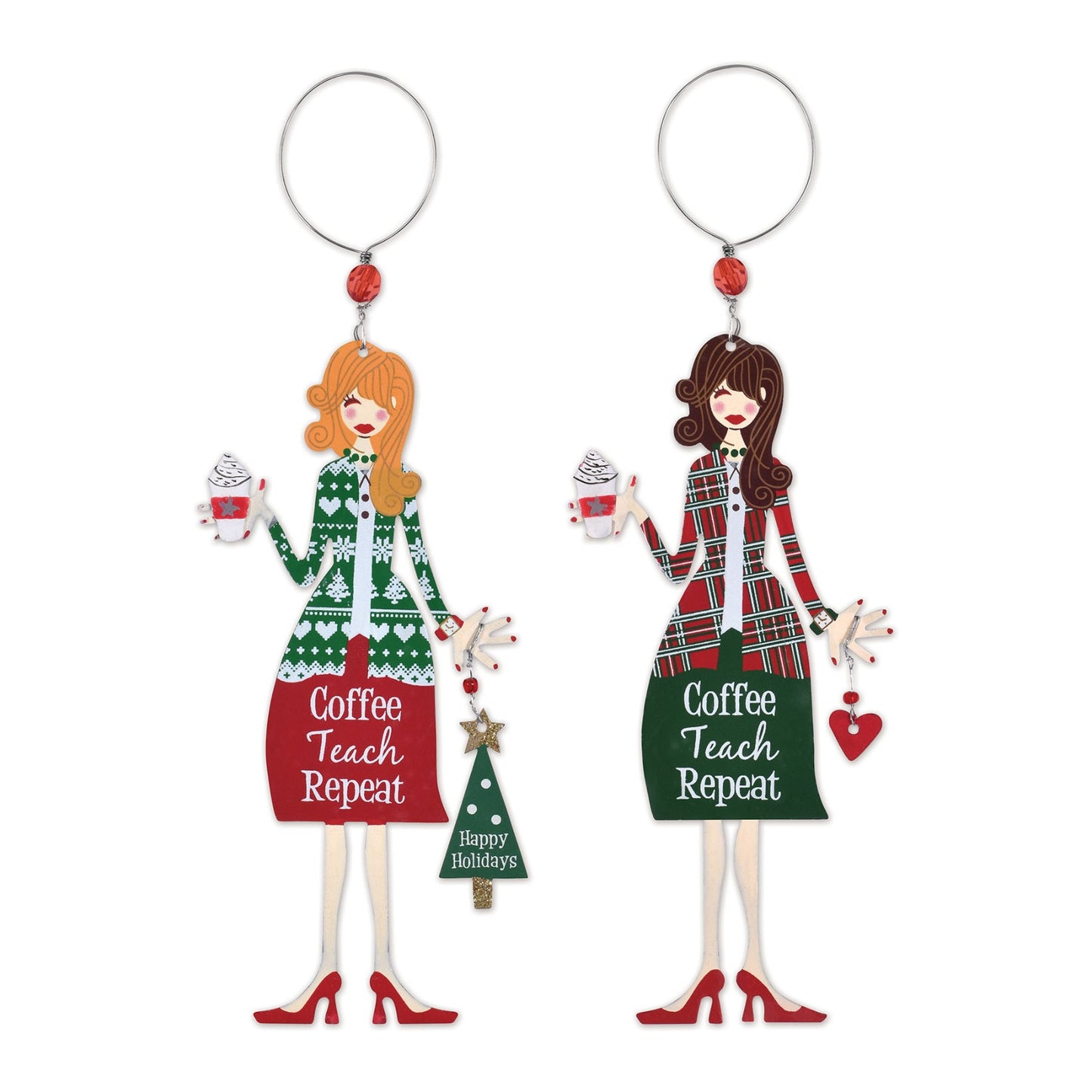 Caffeinated Educators: Teachers Ornaments - Set of 4
