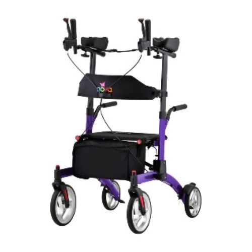 ‎NOVA Medical Products Dragon Fold & Go Rise UP Standing Rollator Walker, Purple 4802PL