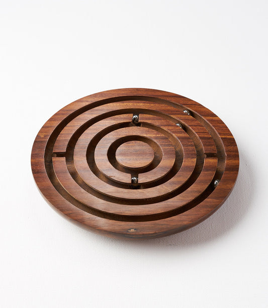 Classic Labyrinth Game -  Hand Carved Wood - Osadia Concept Store