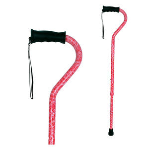 Carex Offset Handle Walking Cane, Rose