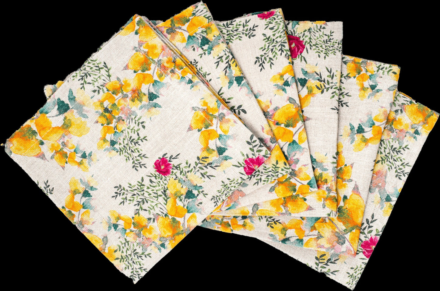 6 Organic Linen Napkins in Saint Valentine