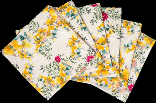 6 Organic Linen Napkins in Saint Valentine
