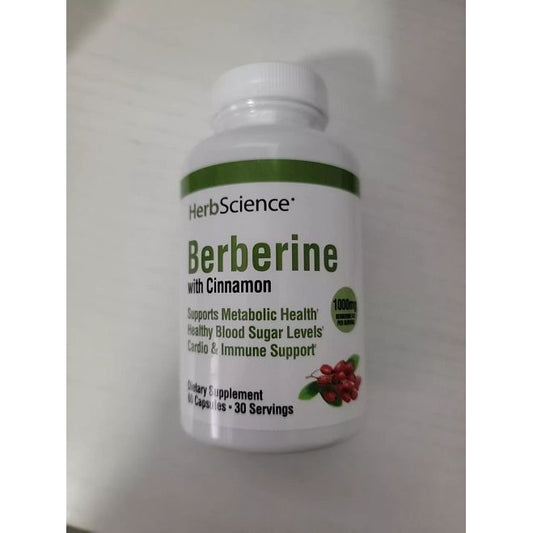HerbScience Berberine With Cinnamon 1000mg Per Serving 60 Capsules