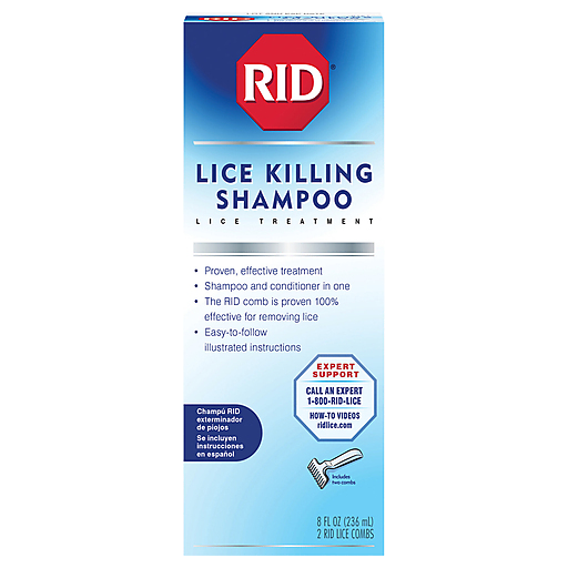 Rid Lice Killing Shampoo Contains Nit Comb Bottle - 8 Ounce