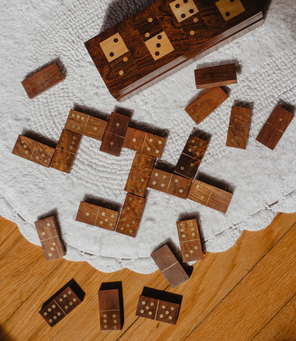 Domino Family Fun Wooden Game Set - Handmade - Osadia Concept Store
