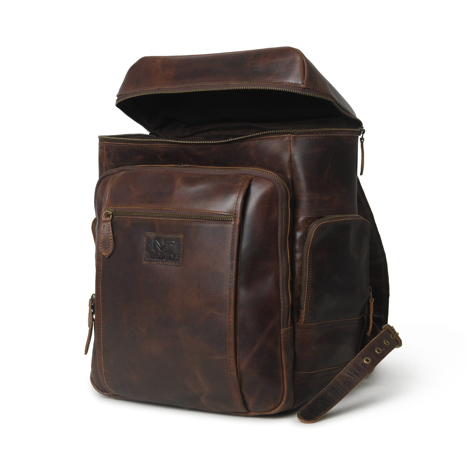 Alpha Brown Buffalo Leather Travel Backpack - Osadia Concept Store