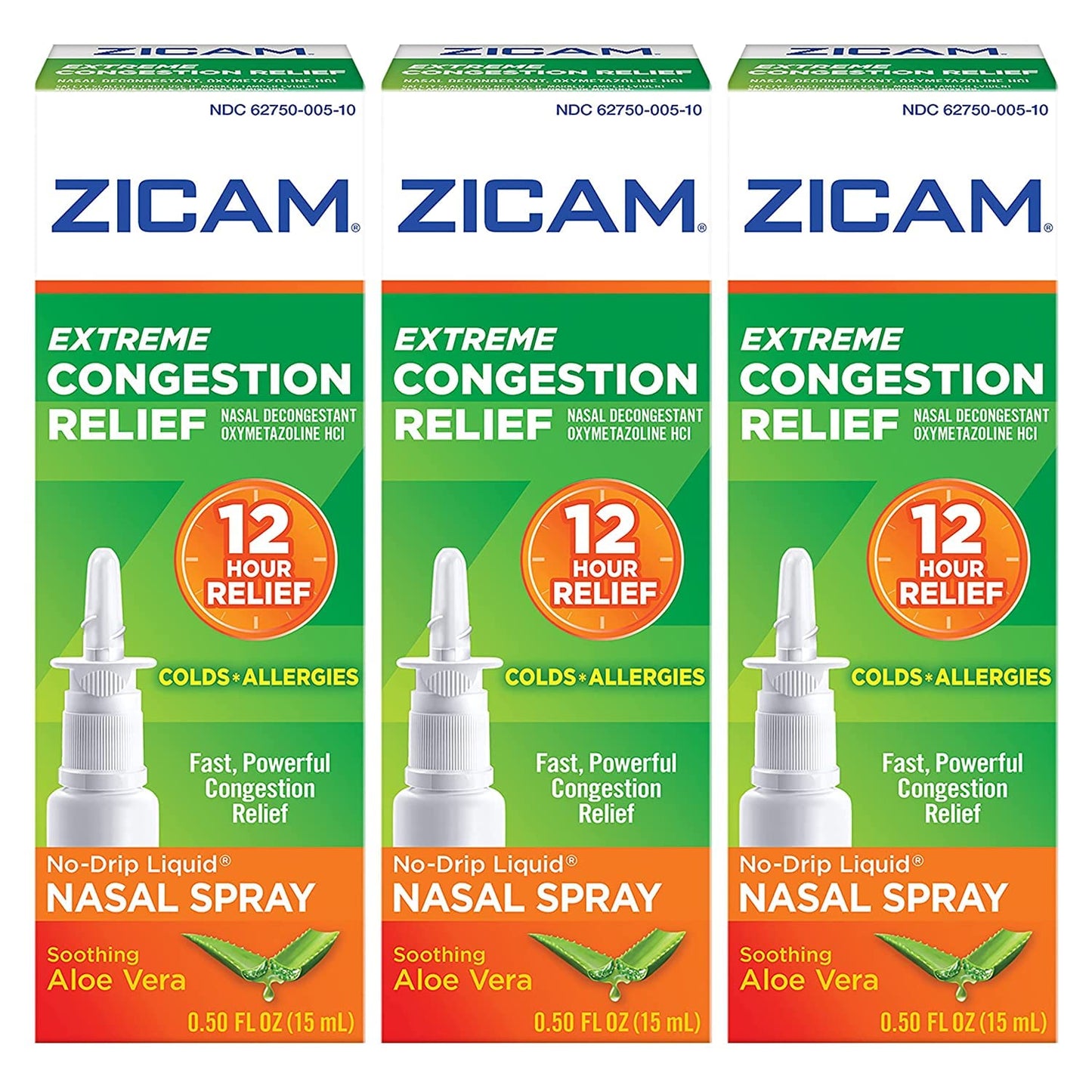 Zicam Extreme Congestion Relief, No Drip Liquid Nasal Spray, Soothing Aloe Vera, 0.5 Fl Oz (15 Ml)
