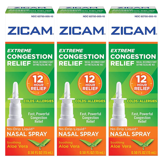 Zicam Extreme Congestion Relief, No Drip Liquid Nasal Spray, Soothing Aloe Vera, 0.5 Fl Oz (15 Ml)