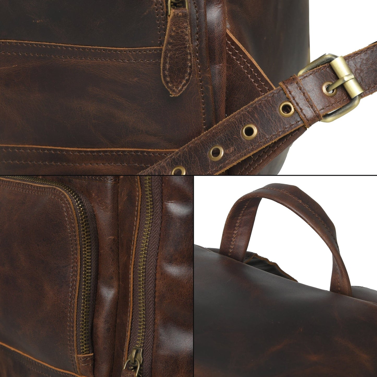 Alpha Brown Buffalo Leather Travel Backpack - Osadia Concept Store