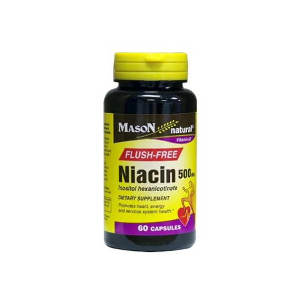 Mason Natural Niacin, Flush Free, 500 Mg, 60 Capsules