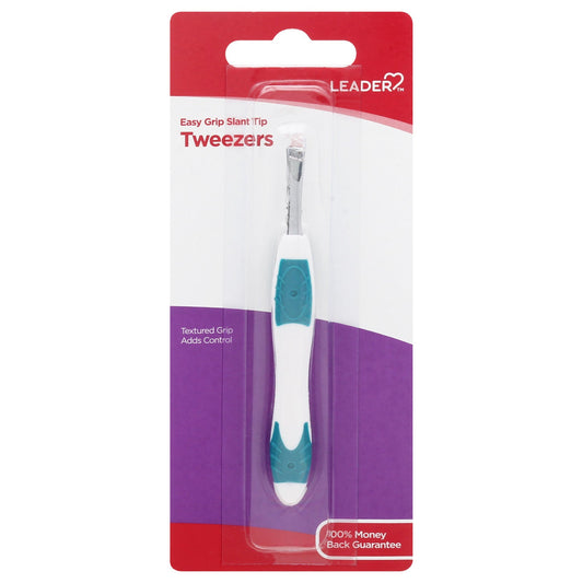 Leader Tweezers Easy Grip Slant Tip