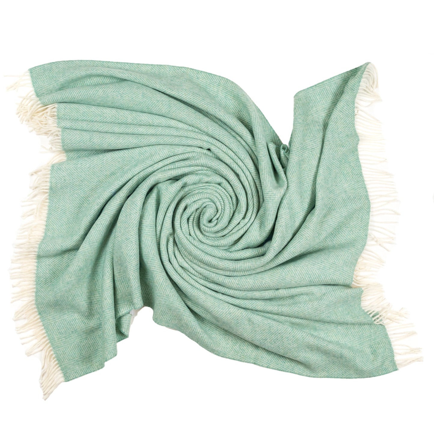 Southampton Home Merino Wool Herringbone Throw (Sea Glass) - Osadia Concept Store
