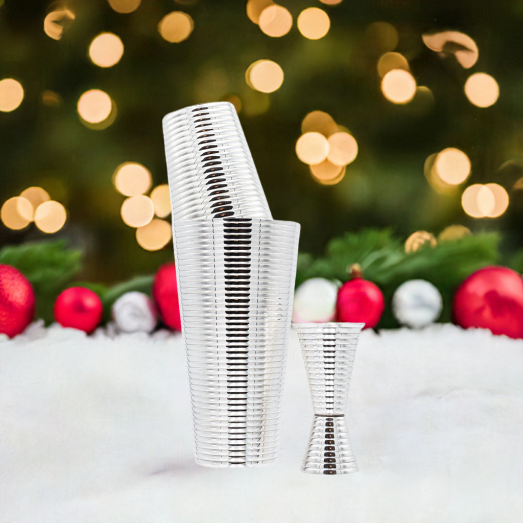 Fluted Silver 3-Piece Cocktail Shaker Set - Osadia Concept Store