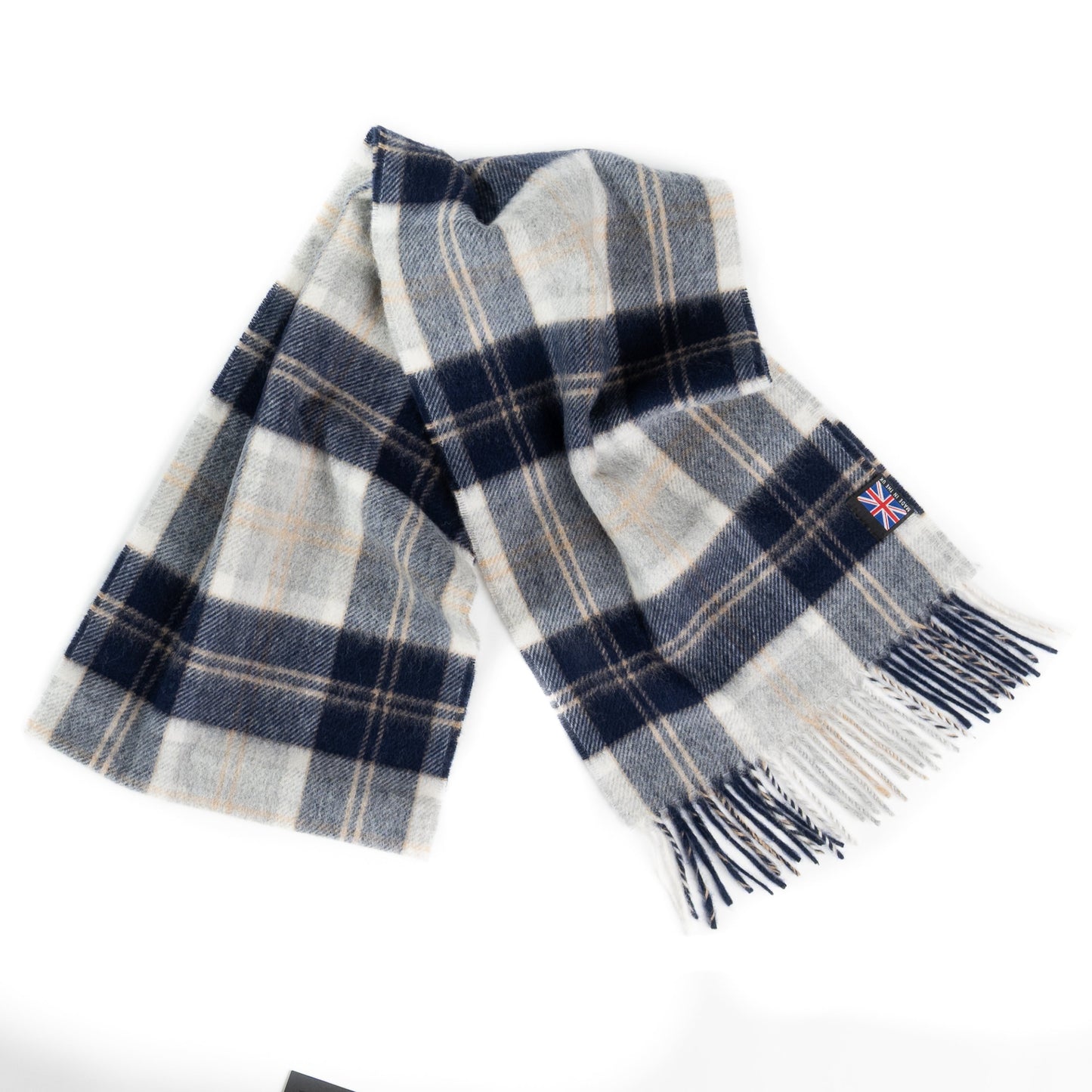 Prince of Scots Heritage Plaid Fringed Merino Wool Scarf (Stirling Silver) - Osadia Concept Store