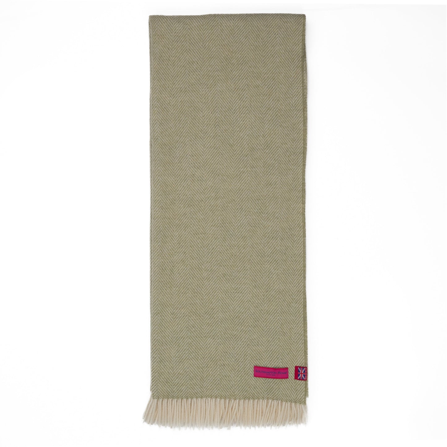Southampton Home Merino Wool Herringbone Throw (Celery) - Osadia Concept Store