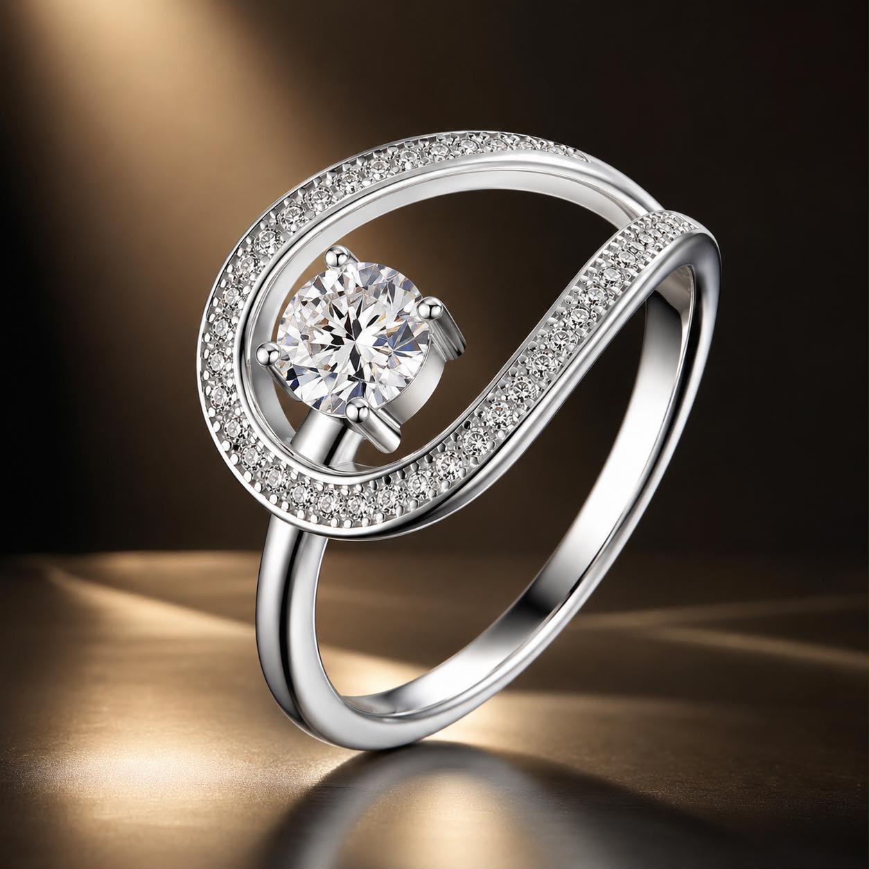 925 Sterling Silver 0.50 Carat Moissanite Ring Size 6 for Women