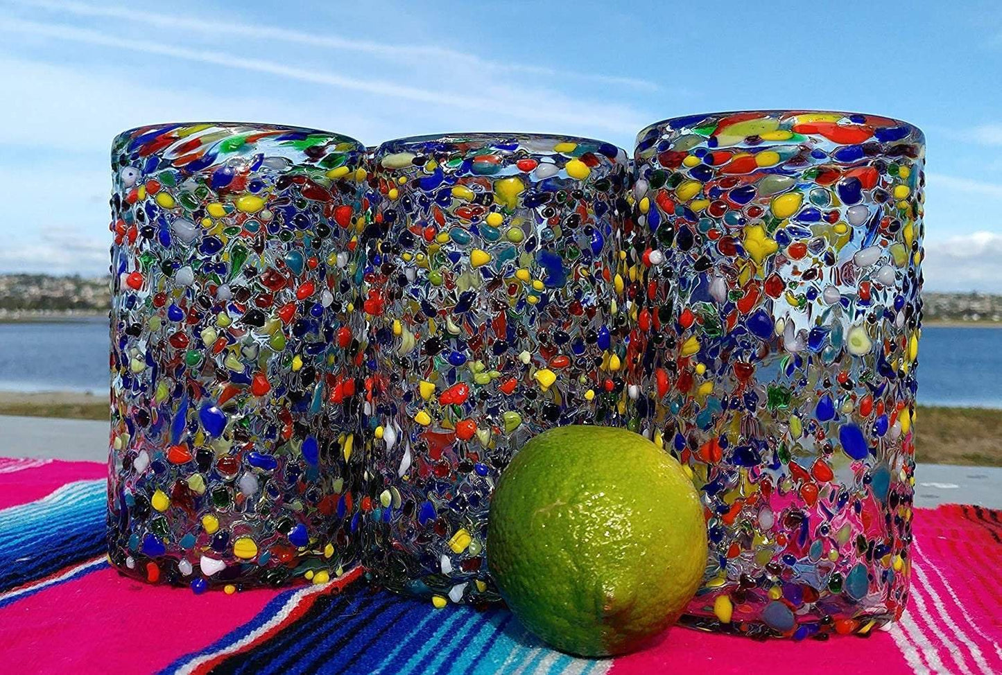 Confetti Rock Design Drinking Glasses - Set of 6