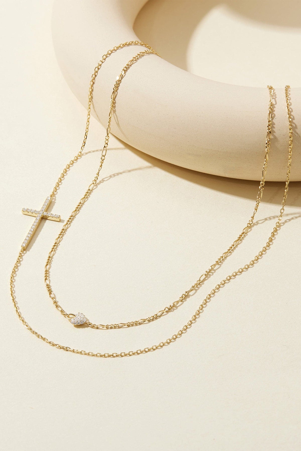 Horizontal CZ Cross Necklace