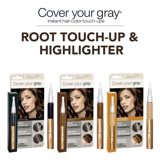 Cover your gray Root Touch-Up & Highlighter Jet Black 0.25 Oz