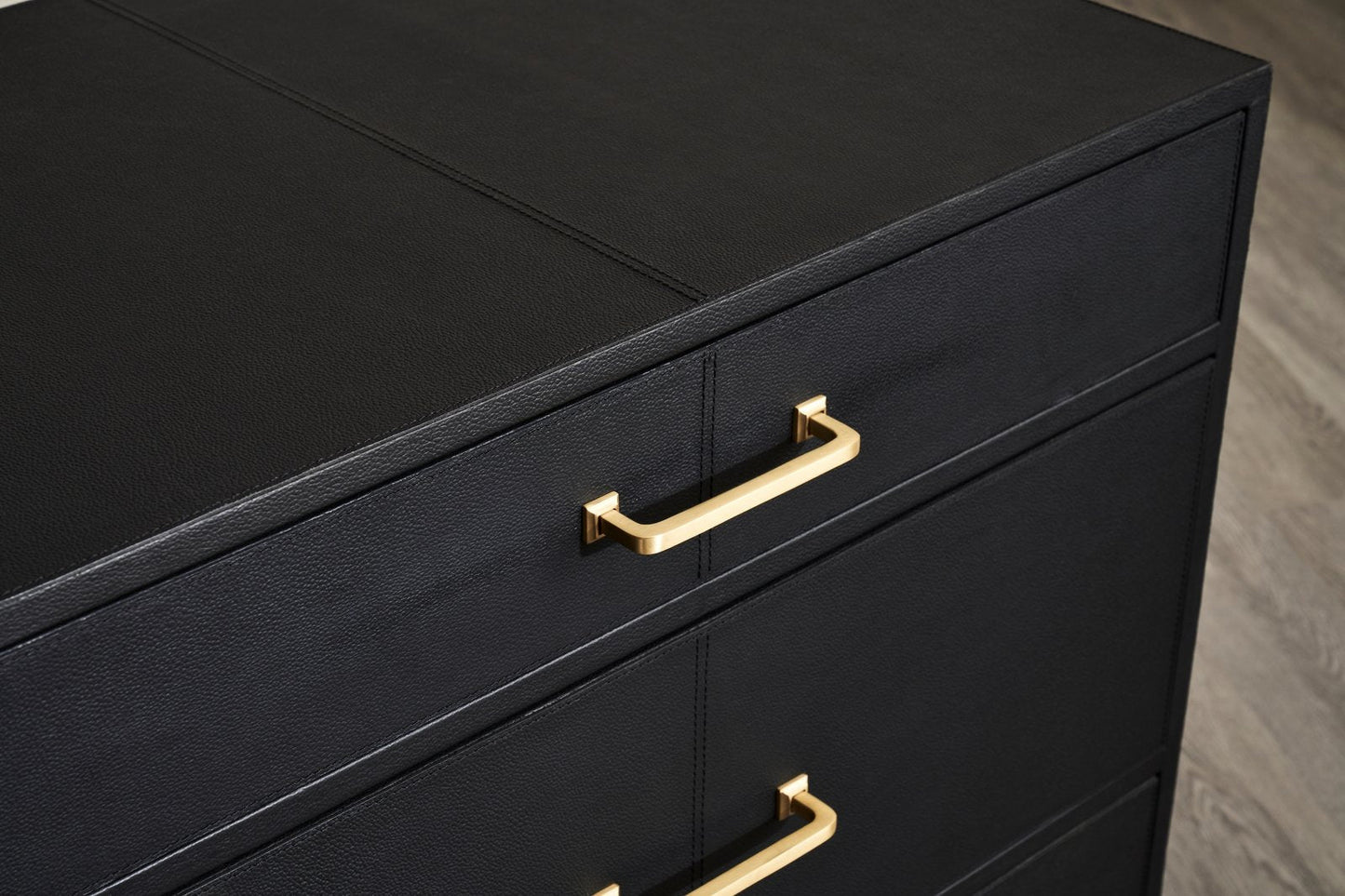 Berkeley Three Drawer Leather Side Table