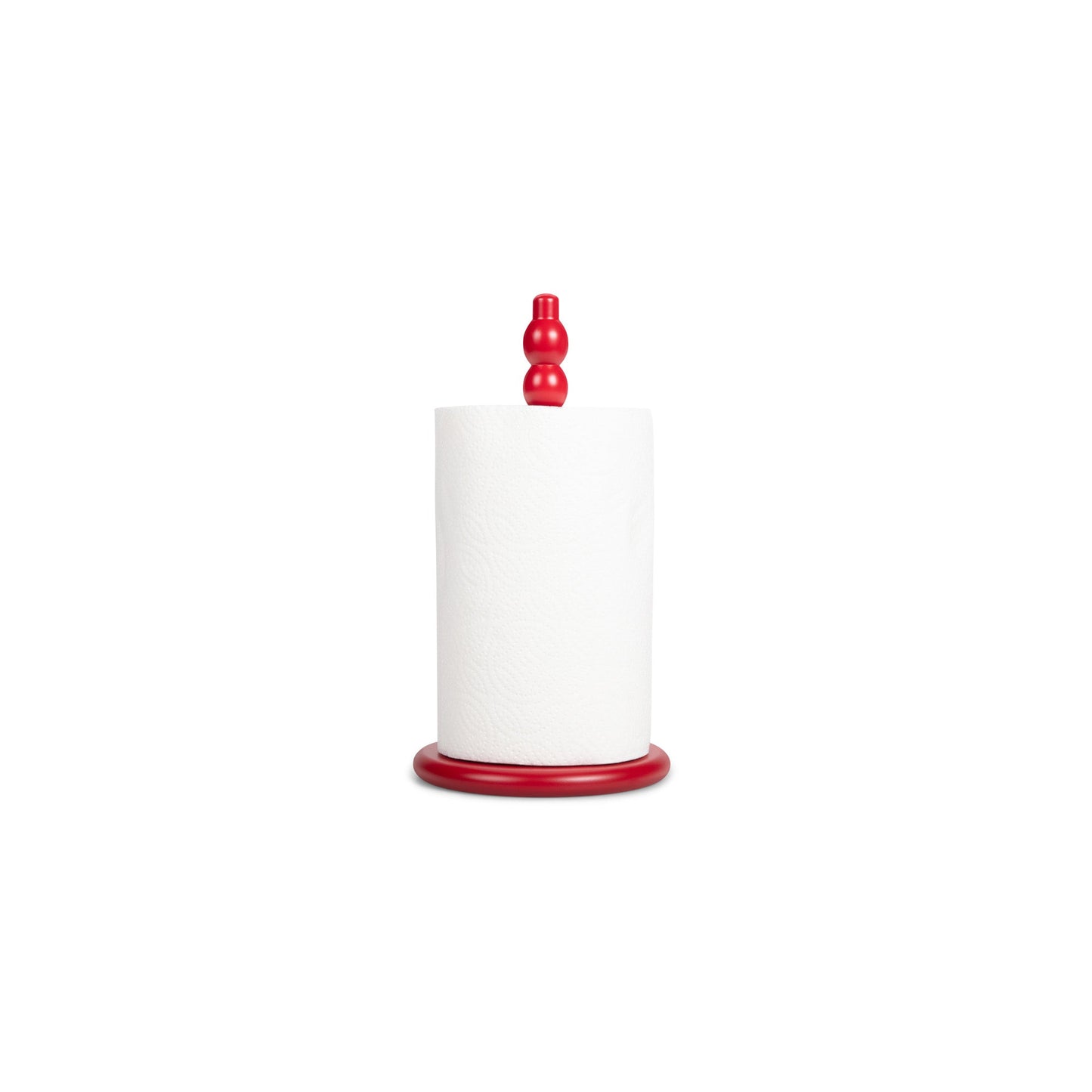 Wooden Kitchen Roll Holder in Chilli Red