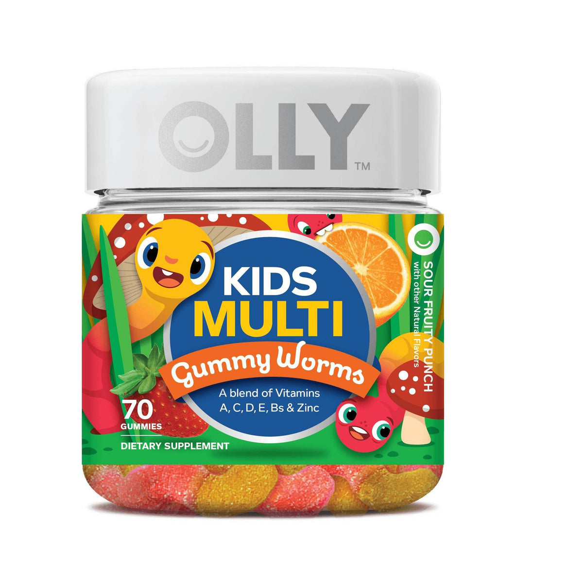 Olly Kids Sour Fruity Punch Multivitamin Gummy Worms