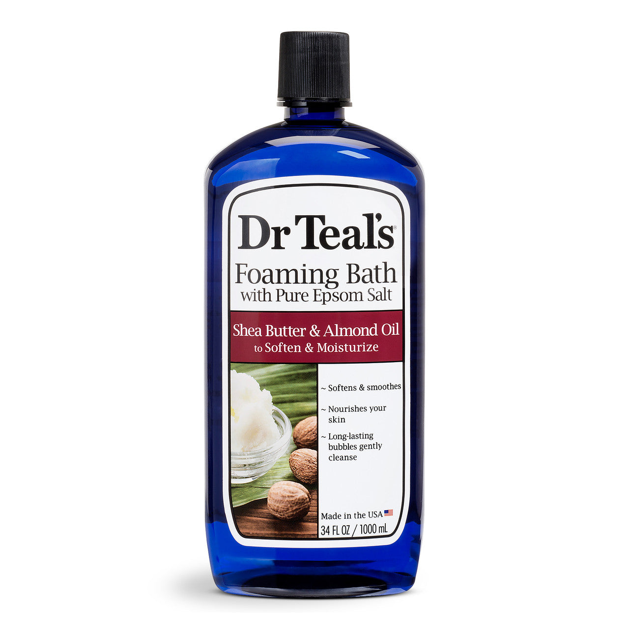 Dr Teal's Foaming Bath, With Pure Epsom Salt, Shea Butter & Almond Oil, 34 Fl Oz