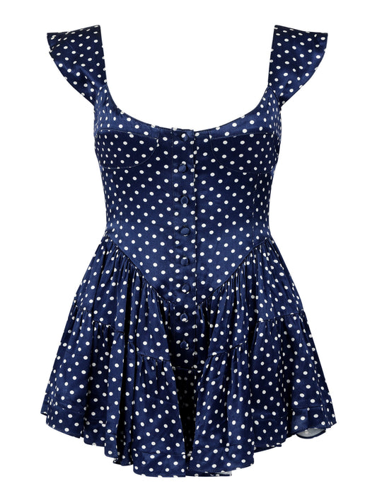 THE ELISABETH ROMPER DRESS - POLKA DOT