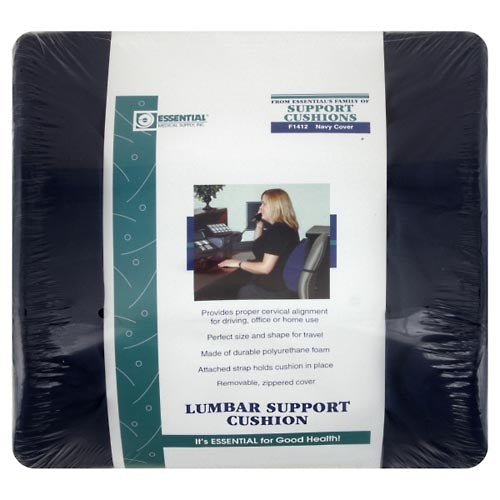 Essential Medical Supply Lumbar Cushion With Strap Navy