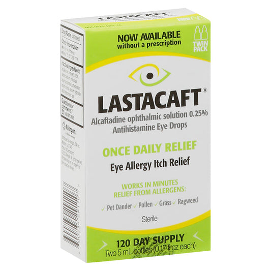 Lastacaft Once Daily Eye Allergy Itch Relief Drops, 120 Day Supply