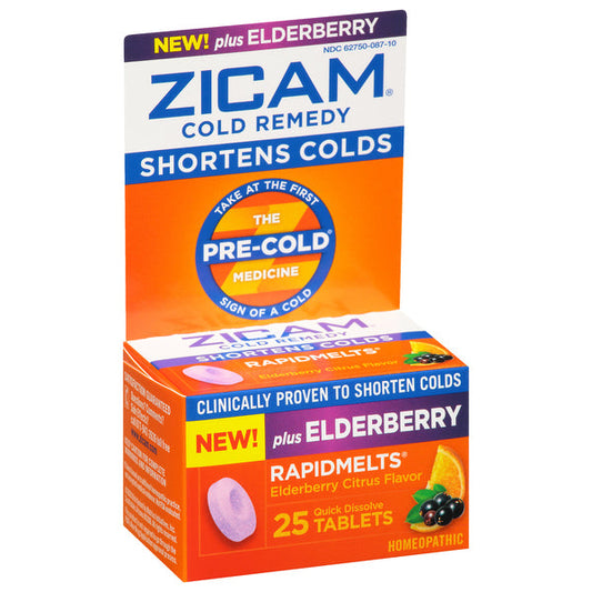 Zicam Cold Remedy, Quick Dissolve Tablets, Homeopathic, Citrus Flavor Plus Elderberry