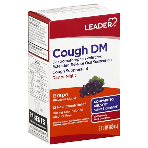 Leader Cough DM, Grape, 3 Oz