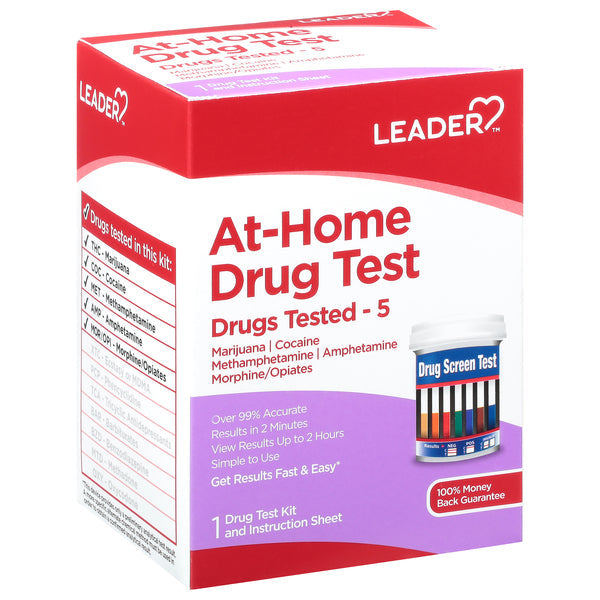 Leader Health Care Drug Test Kit, At-Home,1ea