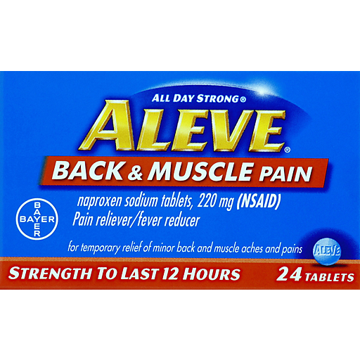 Aleve Back & Muscle Pain Reliever/Fever Reducer Naproxen Sodium Tablets, 220 Mg