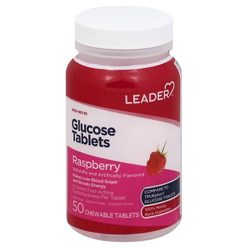 Leader Glucose, Chewable Tablets, Raspberry