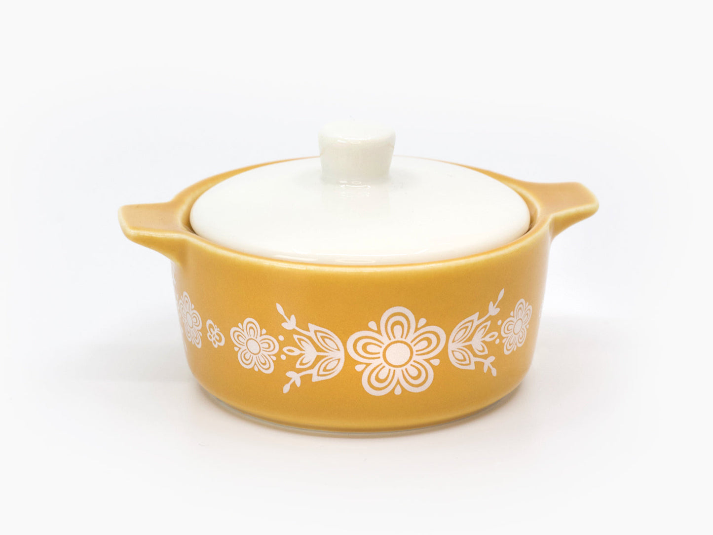 Pyrex-Inspired Butterfly Gold Casserole Ceramic Trinket Box
