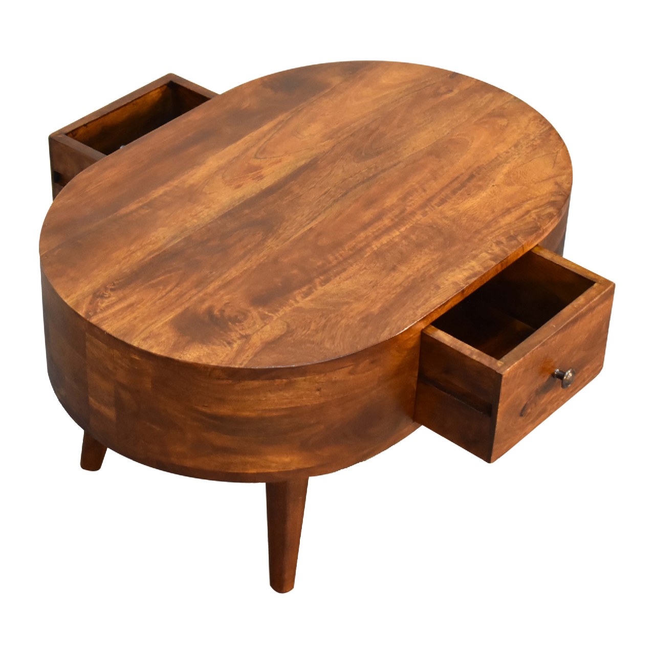Solid Wood Mini Chestnut Rounded Coffee Table