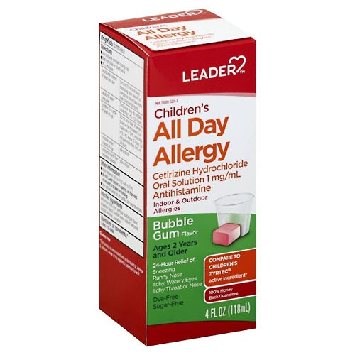 Leader Children's All Day Allergy Bubble Gum 4oz