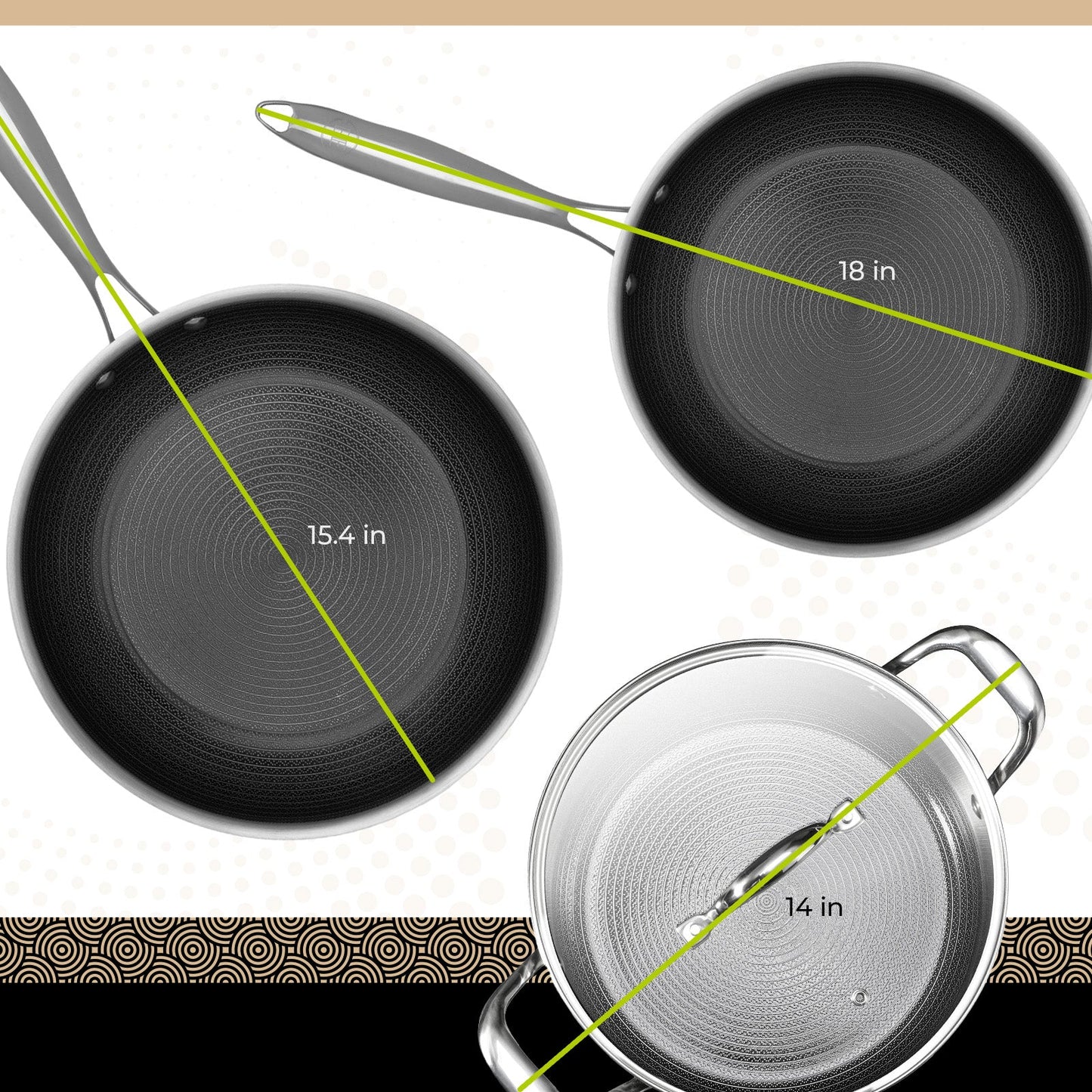 BE | LIVING - Circlad Series - 12 pcs Cookware Set - Triply Stainless Steel Circlad