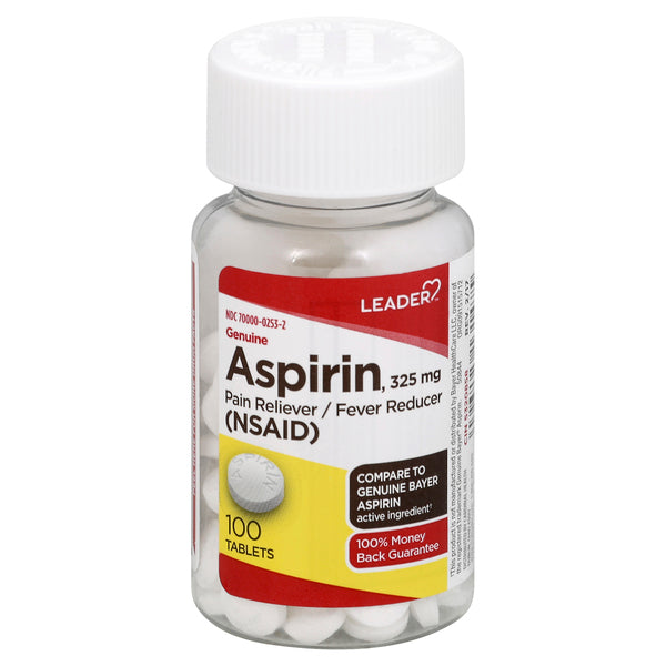 Leader Aspirin, Genuine, 325 Mg, Tablets