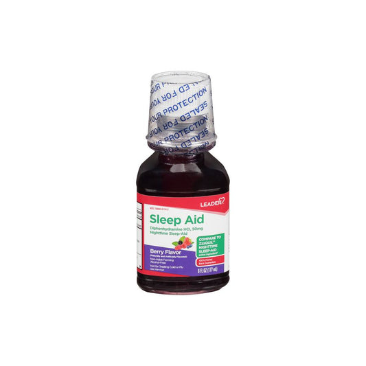 Leader Nighttime Sleep Aid 50Mg Liquid Berry Flavor, 6 Oz
