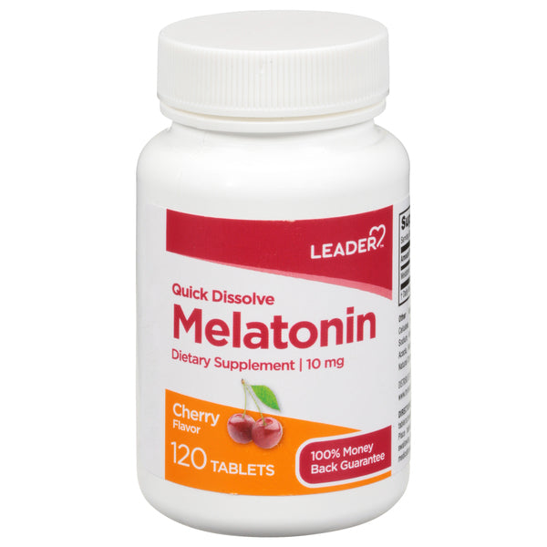 Leader Melatonin, 10 Mg, Tablets, Cherry Flavor
