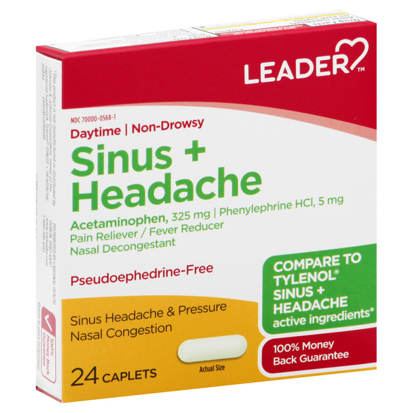 Leader, Sinus + Headache, Caplets