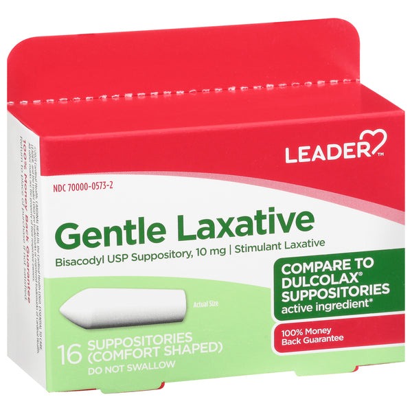 Leader Health Care Suppositories, Gentle Laxative